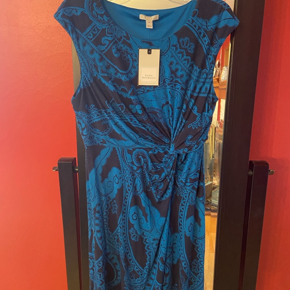 Dana Buchman Blue Patterned Dress
